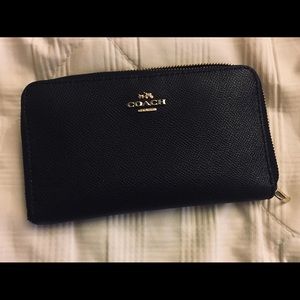 Coach navy blue wristlet